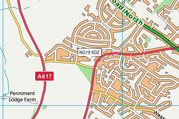 NG19 6DZ map - OS VectorMap District (Ordnance Survey)