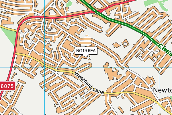 NG19 6EA map - OS VectorMap District (Ordnance Survey)