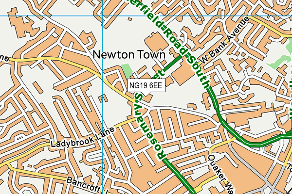 NG19 6EE map - OS VectorMap District (Ordnance Survey)