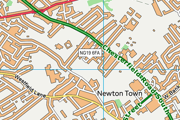 NG19 6FA map - OS VectorMap District (Ordnance Survey)