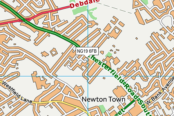 NG19 6FB map - OS VectorMap District (Ordnance Survey)