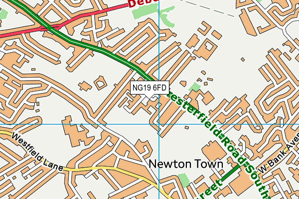 NG19 6FD map - OS VectorMap District (Ordnance Survey)