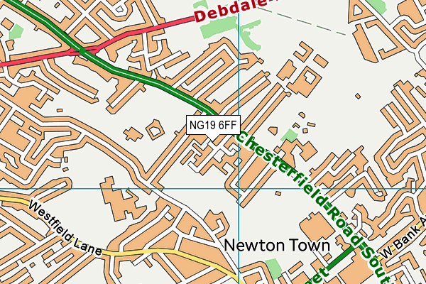 NG19 6FF map - OS VectorMap District (Ordnance Survey)