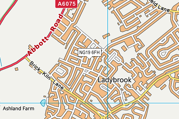 NG19 6FH map - OS VectorMap District (Ordnance Survey)