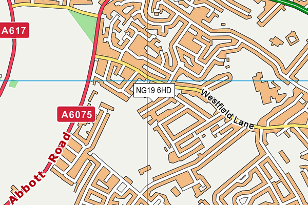 NG19 6HD map - OS VectorMap District (Ordnance Survey)