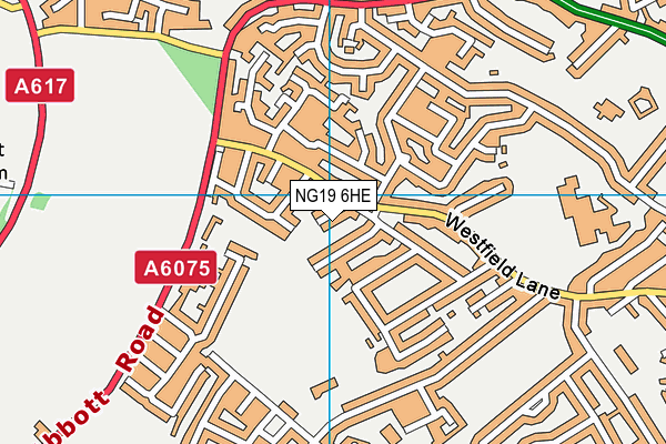 NG19 6HE map - OS VectorMap District (Ordnance Survey)