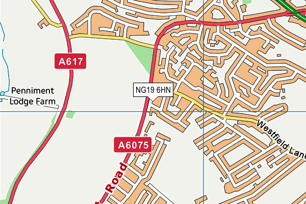 NG19 6HN map - OS VectorMap District (Ordnance Survey)