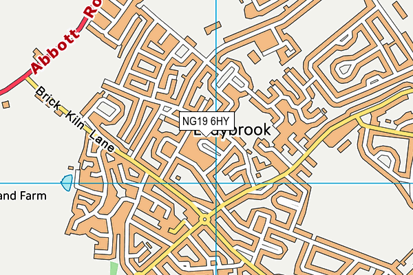 NG19 6HY map - OS VectorMap District (Ordnance Survey)