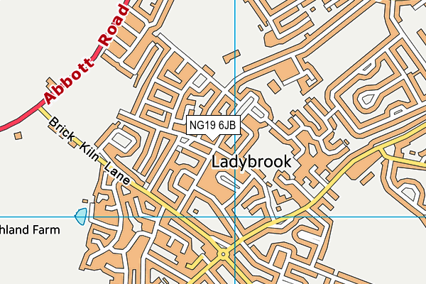 NG19 6JB map - OS VectorMap District (Ordnance Survey)