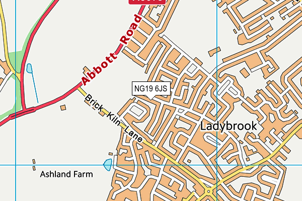 NG19 6JS map - OS VectorMap District (Ordnance Survey)