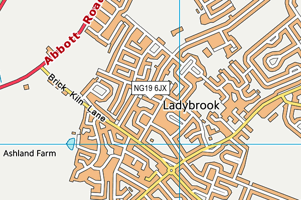 NG19 6JX map - OS VectorMap District (Ordnance Survey)