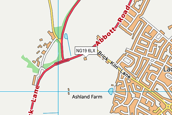 NG19 6LX map - OS VectorMap District (Ordnance Survey)