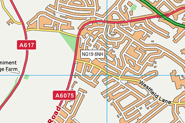 NG19 6NH map - OS VectorMap District (Ordnance Survey)