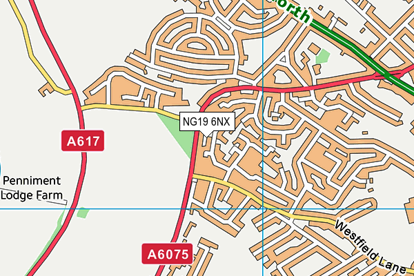 NG19 6NX map - OS VectorMap District (Ordnance Survey)