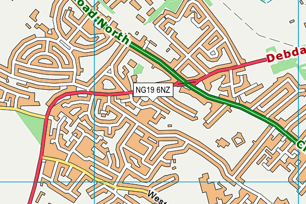 NG19 6NZ map - OS VectorMap District (Ordnance Survey)