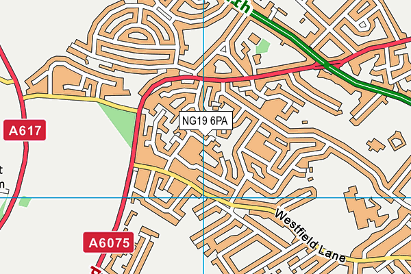 NG19 6PA map - OS VectorMap District (Ordnance Survey)