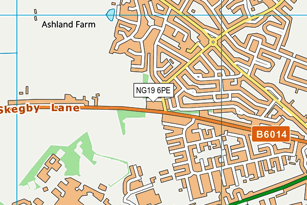 NG19 6PE map - OS VectorMap District (Ordnance Survey)