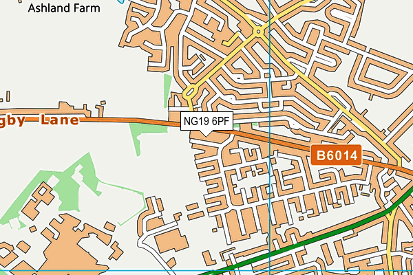 NG19 6PF map - OS VectorMap District (Ordnance Survey)