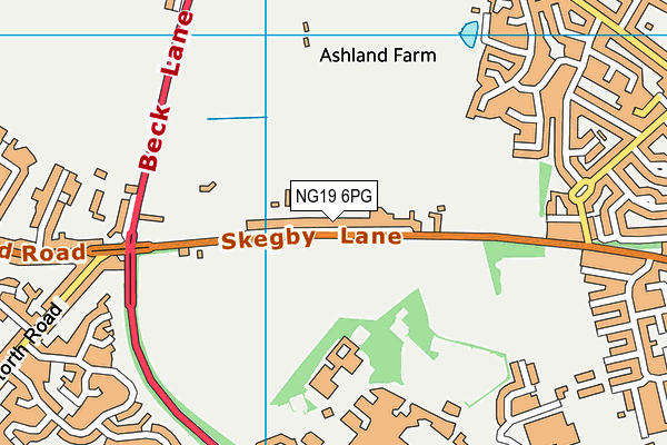 NG19 6PG map - OS VectorMap District (Ordnance Survey)