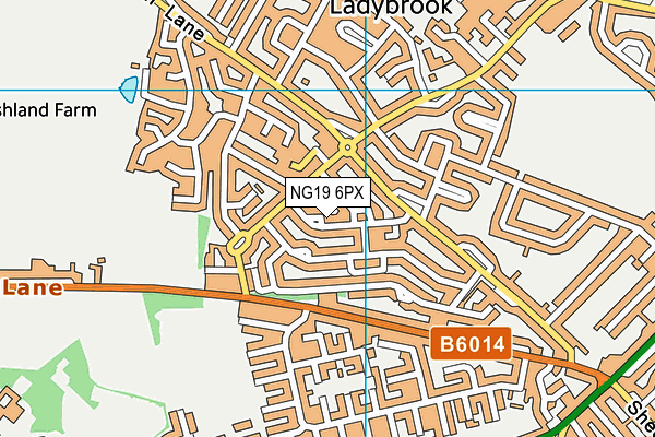 NG19 6PX map - OS VectorMap District (Ordnance Survey)