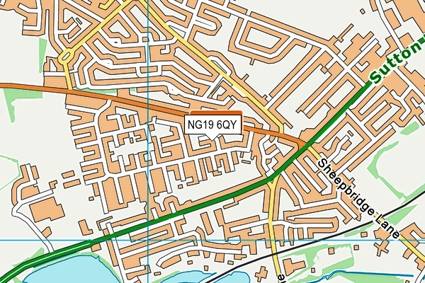 NG19 6QY map - OS VectorMap District (Ordnance Survey)