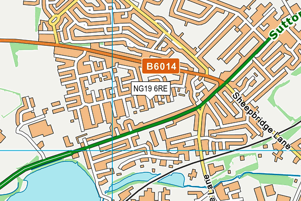 NG19 6RE map - OS VectorMap District (Ordnance Survey)