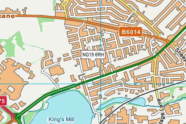 NG19 6RH map - OS VectorMap District (Ordnance Survey)