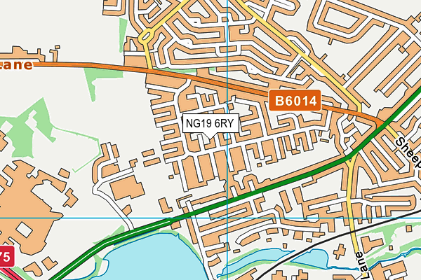NG19 6RY map - OS VectorMap District (Ordnance Survey)