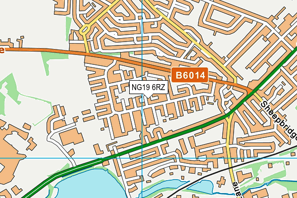 NG19 6RZ map - OS VectorMap District (Ordnance Survey)
