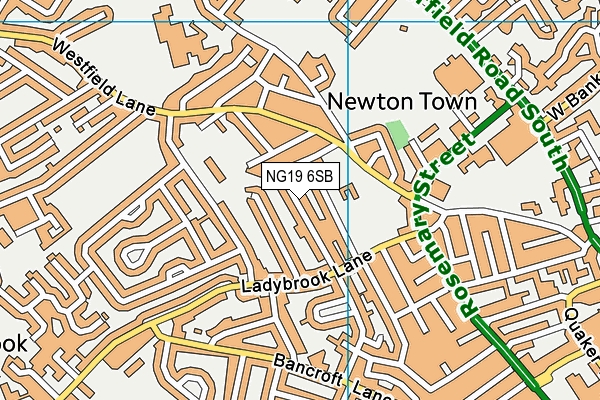 NG19 6SB map - OS VectorMap District (Ordnance Survey)