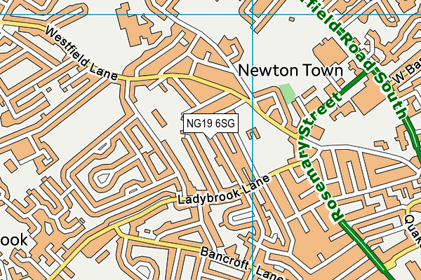 NG19 6SG map - OS VectorMap District (Ordnance Survey)