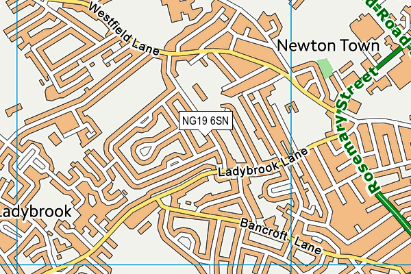 NG19 6SN map - OS VectorMap District (Ordnance Survey)