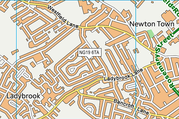 NG19 6TA map - OS VectorMap District (Ordnance Survey)