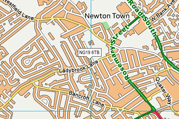 NG19 6TB map - OS VectorMap District (Ordnance Survey)