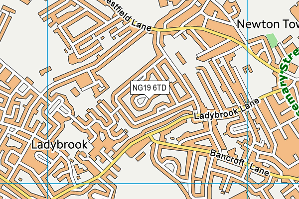 NG19 6TD map - OS VectorMap District (Ordnance Survey)