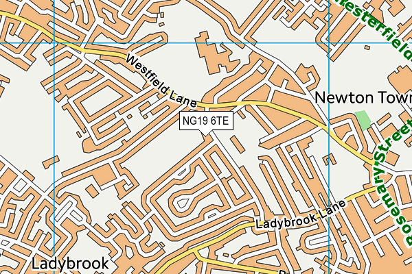 NG19 6TE map - OS VectorMap District (Ordnance Survey)