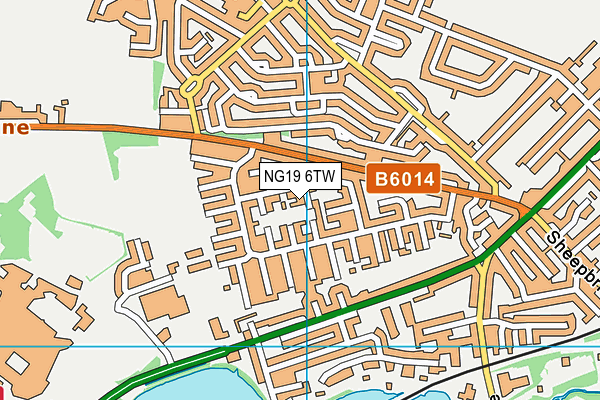 NG19 6TW map - OS VectorMap District (Ordnance Survey)