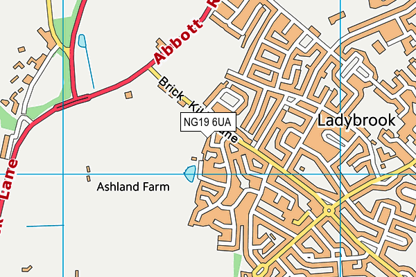 NG19 6UA map - OS VectorMap District (Ordnance Survey)