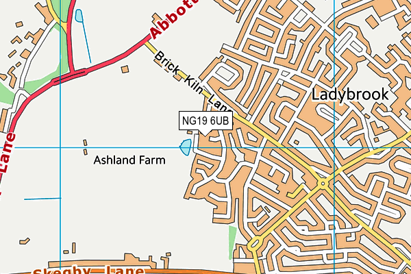 NG19 6UB map - OS VectorMap District (Ordnance Survey)