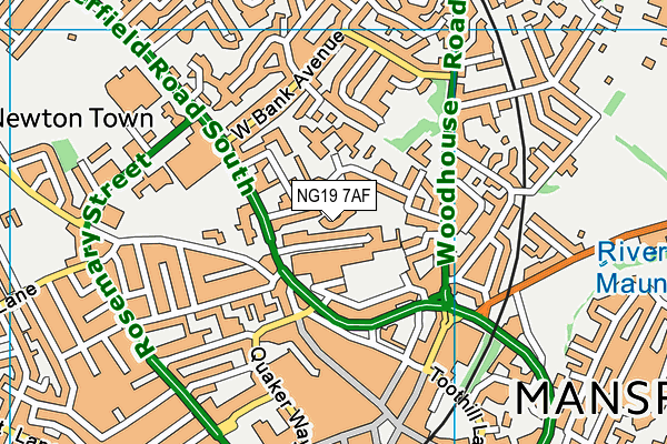 NG19 7AF map - OS VectorMap District (Ordnance Survey)