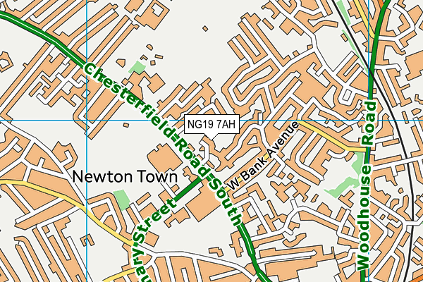 NG19 7AH map - OS VectorMap District (Ordnance Survey)