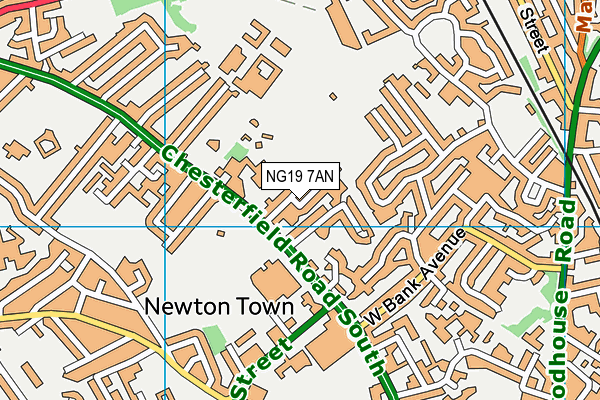 NG19 7AN map - OS VectorMap District (Ordnance Survey)