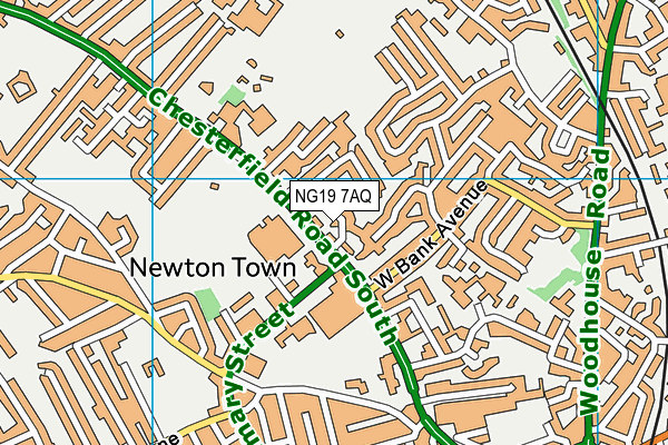 NG19 7AQ map - OS VectorMap District (Ordnance Survey)