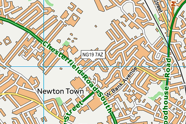 NG19 7AZ map - OS VectorMap District (Ordnance Survey)