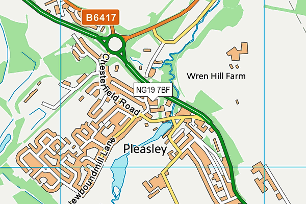 NG19 7BF map - OS VectorMap District (Ordnance Survey)