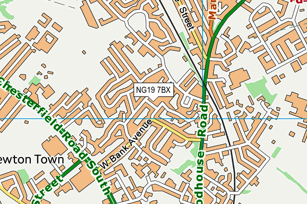 NG19 7BX map - OS VectorMap District (Ordnance Survey)