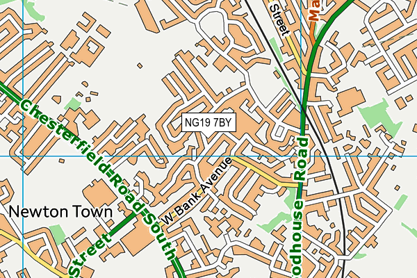 NG19 7BY map - OS VectorMap District (Ordnance Survey)