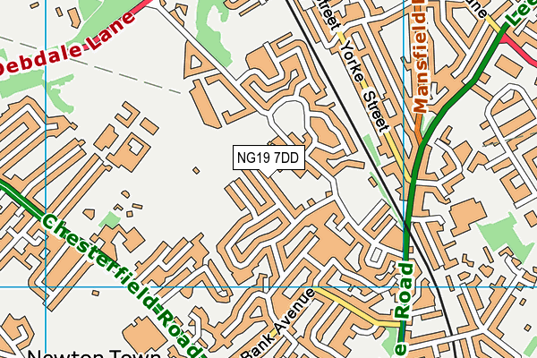 NG19 7DD map - OS VectorMap District (Ordnance Survey)