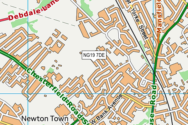 NG19 7DE map - OS VectorMap District (Ordnance Survey)