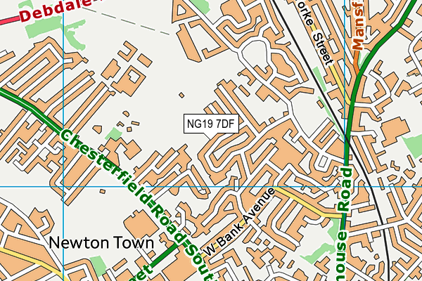 NG19 7DF map - OS VectorMap District (Ordnance Survey)